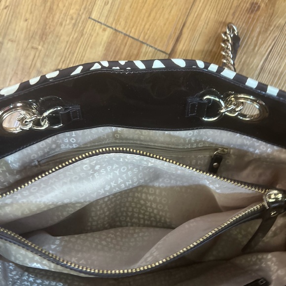 Kate Spade Animal Print Shoulder Bag Brown and Ivory - Picture 10 of 14